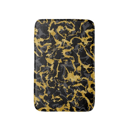 Wilde Marmer 8 - Zwart en goud, grijs Badmat (Voorkant Verticaal)