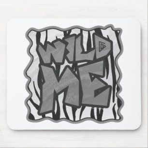 Wilde me Tiger Black en White Print Muismat