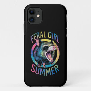 Wilde Meisje Zomer Opossum Tie Dye Wasbeer iPhone 11 Hoesje