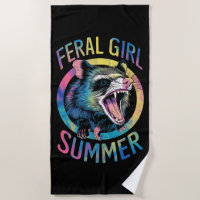 Wilde Meisje Zomer Opossum Tie Dye Wasbeer