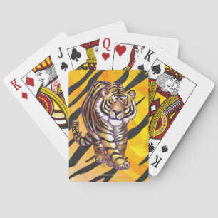 Wilde Mij Tijger Oranje en Zwart Pokerkaarten