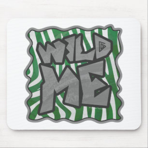 Wilde mij zebra groen en wit muismat