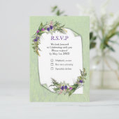 Wilde milieuvriendelijke grassen en lentbloemen RSVP kaartje (Staand voorkant)