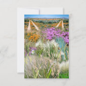 Wilde milieuvriendelijke grassen en lentbloemen RSVP kaartje (Achterkant)