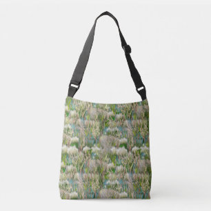 Wilde milieuvriendelijke inheemse grassen in het v crossbody tas