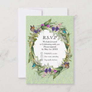 Wilde milieuvriendelijke lentevloeren RSVP kaartje