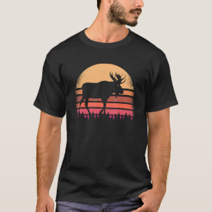 Wilde Moose Distress Elk Retro 70 s 80 s De T-shirt