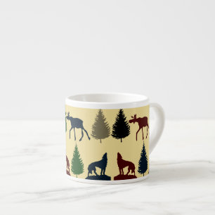 Wilde Moose Wolf Wilderness Mountain Cabin Rustic Espresso Kop