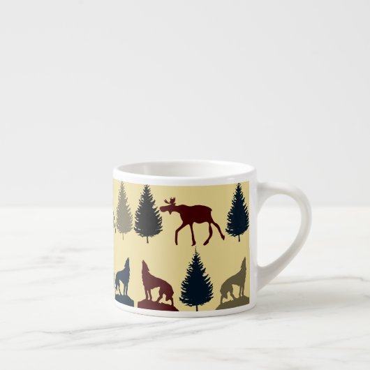 Wilde Moose Wolf Wilderness Mountain Cabin Rustic Espresso Kop (Rechts)