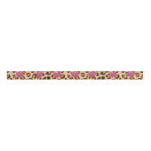Wilde mousserende roze Harten en luipaard Grosgrain Lint (Voorkant)