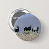 Wilde Mustang-paarden in de woestijn 3 Ronde Button 5,7 Cm (Voorkant /achterkant)