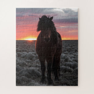 Wilde Mustang Paarden in de zon Legpuzzel