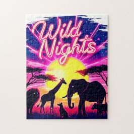 Wilde Nachten Afrikaanse Safari Zonsondergang Legpuzzel
