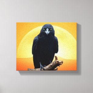 Wilde Natuur Crow-Raven Canvas Muurkunst Afdruk