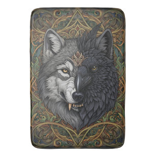 Wilde Natuur Crow-Raven Wolf Badmat