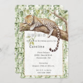 Wilde Oerwoud Groene Ivy Leopard Verjaardag Kaart (Voorkant / Achterkant)