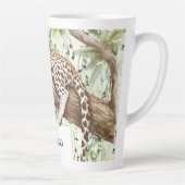 Wilde Oerwoud Groene Ivy Leopard Verjaardag Latte Mok (Rechts)