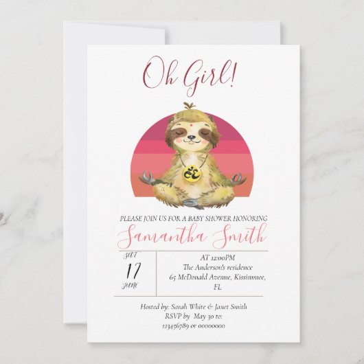 Wilde Oerwoud Safari Dieren Baby Slotuitnodiging Kaart (Voorkant)