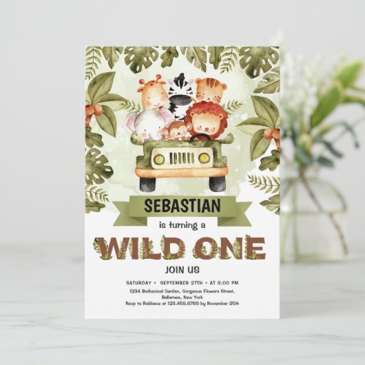 Wilde oerwouden safari rijden met een vrachtwagen kaart (Staand voorkant)