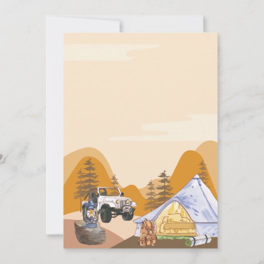 wilde One Happy Camper Woodland 1e verjaardag Kaart (Achterkant)