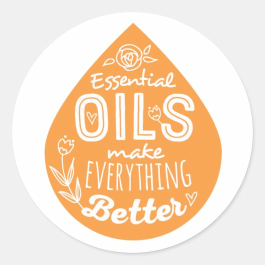 Wilde Oranje etherische oliedruppel Ronde Sticker (Voorkant)