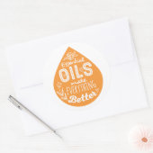 Wilde Oranje etherische oliedruppel Ronde Sticker (Envelop)