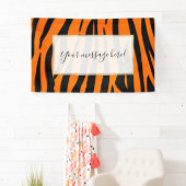 Wilde Oranje zwarte tijgerstripes — Dierafdrukken Spandoek (Insitu)