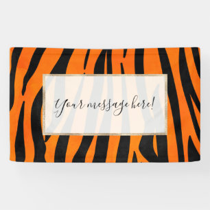 Wilde Oranje zwarte tijgerstripes — Dierafdrukken Spandoek