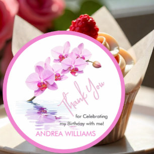 Wilde Orchidee Bloesem 50ste Verjaardag Ronde Sticker