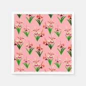 Wilde orchideeën - Koraalroze orchideeën en olievl Servet (Voorkant)