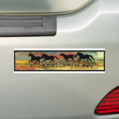Wilde paard bumpersticker (Op auto)