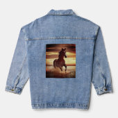 Wilde Paard galoppeert door Surf Denim Jacket (Achterkant)