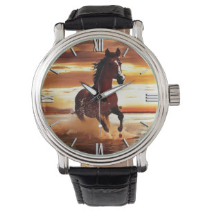 Wilde Paard galoppeert door Surf Horloge