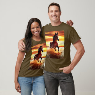 Wilde Paard galoppeert door Surf T-shirt