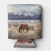 Wilde paard: Nevada winterlandschap. Blikjeskoeler (Achterkant)