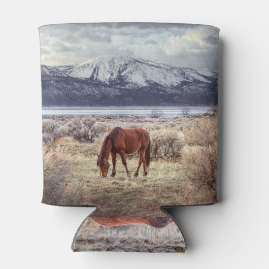 Wilde paard: Nevada winterlandschap. Blikjeskoeler (Achterkant)