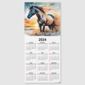 Wilde paard op het strand Magnetische Kalender Kaa (Voorkant)