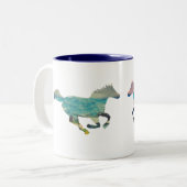 Wilde paard tweekleurige koffiemok (Voorkant links)