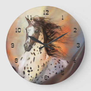 Wilde paarden 2-ronde wandklok grote klok