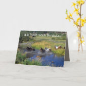 Wilde paarden 50e verjaardag kaart (Gele Bloem)