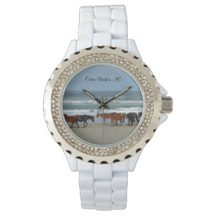 Wilde paarden Buitenter Banks NC Horloge