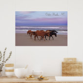 Wilde paarden Buitenter Banks OBX Corolla NC Poster (Keuken)