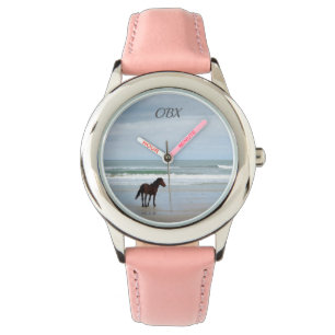 Wilde paarden Buitenter Banks OBX NC Horloge