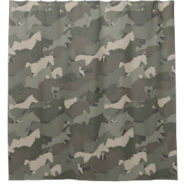 Wilde paarden Camouflage Pattern Douchegordijn