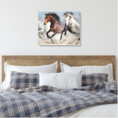 Wilde paarden canvas afdruk (Insitu (Slaapkamer))