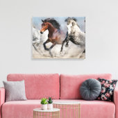 Wilde paarden canvas afdruk (Insitu (Woonkamer))