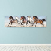 Wilde paarden canvas afdruk (Insitu (Houten vloer))