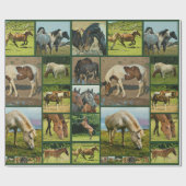 Wilde paarden Collage Cadeaupapier (Vlak)
