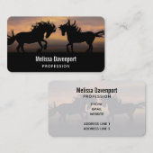 Wilde paarden dansen silhouet visitekaartje (Voorkant / Achterkant)