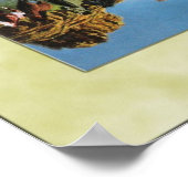 Wilde paarden die door water lopen poster (Hoek)